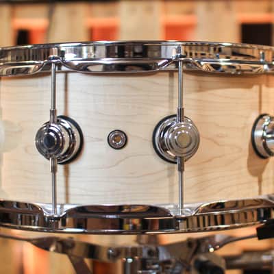 Used DW 6.5x14 Collector's Black Swamp Natural Satin Oil Solid Maple Snare Drum - SO#883633 image 3