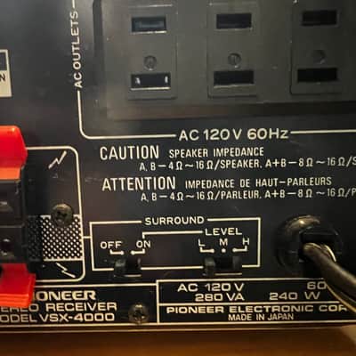 Pioneer VSX-4000 AV Receiver with Remote 1986 image 9