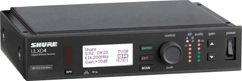 Shure ULXD4 Digital Wireless Microphone Receiver, J50A Band image 1