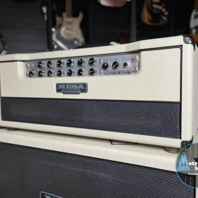 Mesa Boogie Lone Star Duo-Class Amp Head & 2FCB-R Cabinet, White Tolexe (Used) image 4