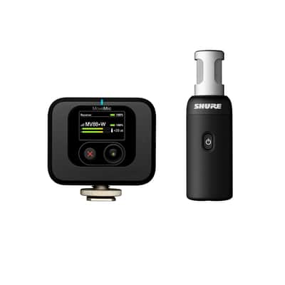 Shure MoveMic 88+ Wireless Microphone Video Kit - Pro Audio Recorder for Film/Field Recording Interviews, Stereo Mic 4 Polar Patterns | Compatible with iOS/Android via MOTIV App (MV88+W-KIT-Z7) image 1