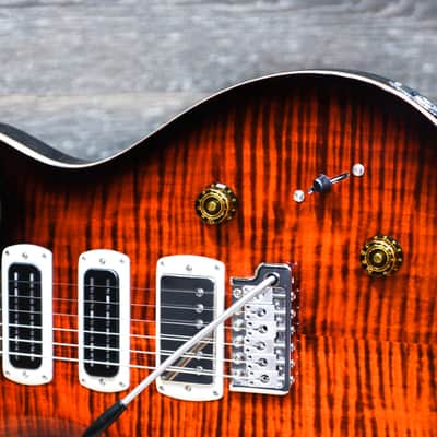 PRS SE Studio Figured Maple Top Orange Tiger Smokeburst Electric Guitar w/Bag image 7