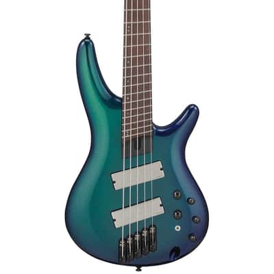 Ibanez SRMS725 5 String Multi Scale Electric Bass Guitar Blue Chameleon -Open Box