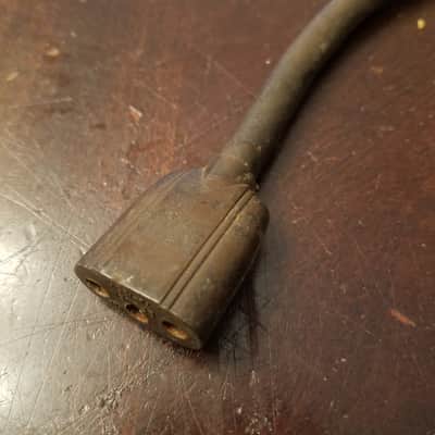 Belden Belden Bell & Howell RARE y-splitter remote switch 3-pin power cord cable projector amplifier 1950s - Brown molded rubber image 8