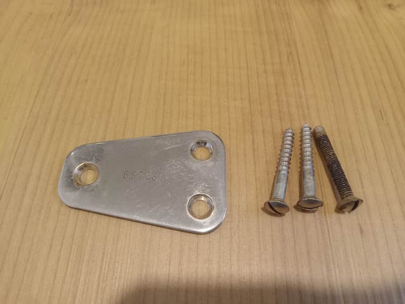 Vintage Circa 1967 Hagstrom Electric Guitar Neck Plate w/ Mounting Screws! Rare, Original Parts! image 1