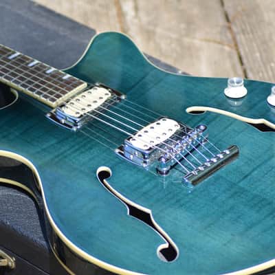 First Act Delia Semi-hollow body guitar - Model CE540 - Blue Green image 1