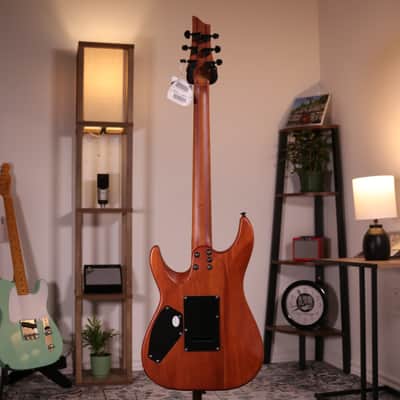Schecter C-1 Exotic Spalted Maple - Ebony Fingerboard, Satin Natural Vintage Burst image 10