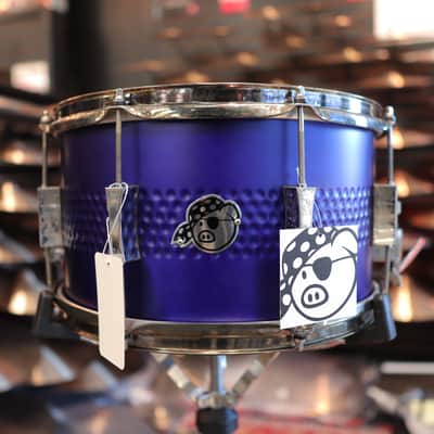 Pork Pie 8x14" Center Hammered Steel Snare Drum (Satin Purple w/ Aged Hardware) image 2