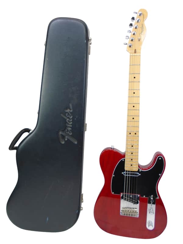 2007 Fender American Standard Telecaster Electronic Guitar, Maple Fingerboard, Crimson Red Transparent w/ Case