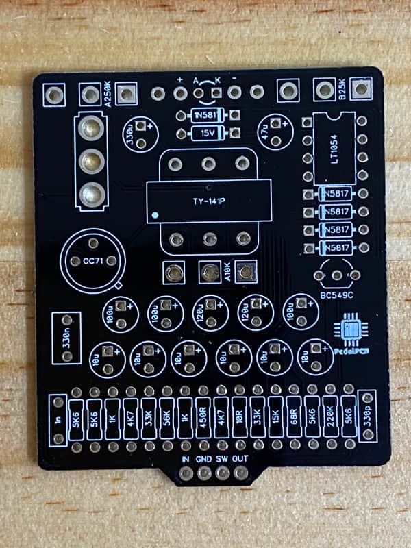 Pedal PCB  Simulcast pcb Clone Broadcast Fuzz overdrive diy by pedal PCB USA + transformer  2020 Pcb image 1