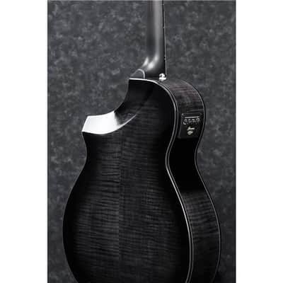 Ibanez AEWC400 Acoustic Electric Guitar, Rosewood Fingerboard, Transparent Black Sunburst image 3
