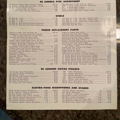 Fender Vintage 1962 Price List ( September 1962 ) 1962 Mint condition- no marks, no tears. image 2