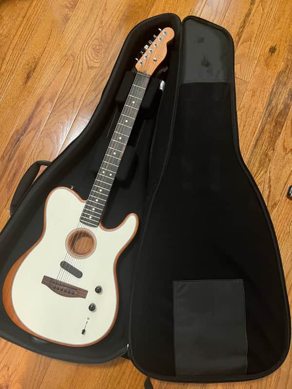 Fender Acoustasonic Player Telecaster with Case and New Strings - Arctic White image 1
