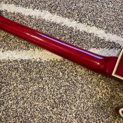 2000 Edwards/ESP E-LP-117 CTM MIJ MADE IN JAPAN Les Paul Custom/Supreme Type Burl Maple Top Abalone Binding See Thru Red image 8