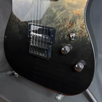 Schecter PT Standard Electric Guitar Black Fade Burst Burl Finish image 8