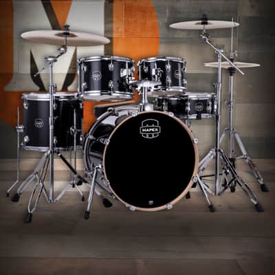 Mapex Venus 5-Piece Fusion Drum Set - Black Galaxy Sparkle (VE5045FTCVH) image 1