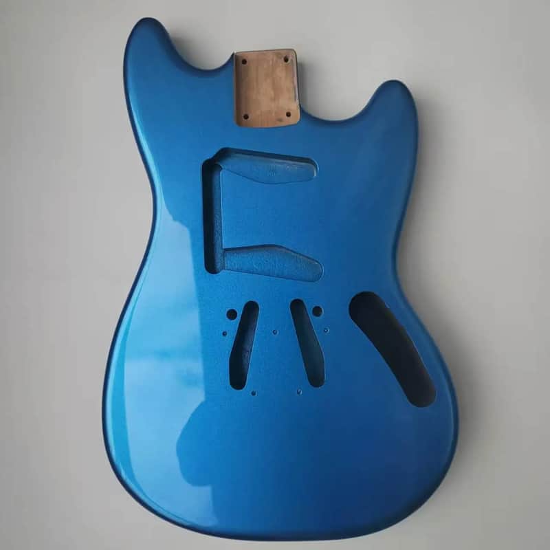 Blue Metallic Finish Mustang Style Guitar Alder Body image 1