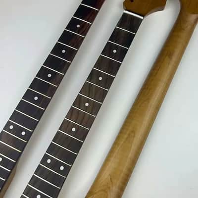 Tiger Maple Wood Guitar Tele Style Neck, Rosewood 21 Frets Fingerboard image 4