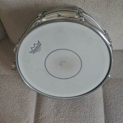 Ludwig No. 404 Acrolite 5x14" 8-Lug Aluminum Snare Drum with Pointed Blue/Olive Badge 1969 - 1979 - Matte Aluminum image 6
