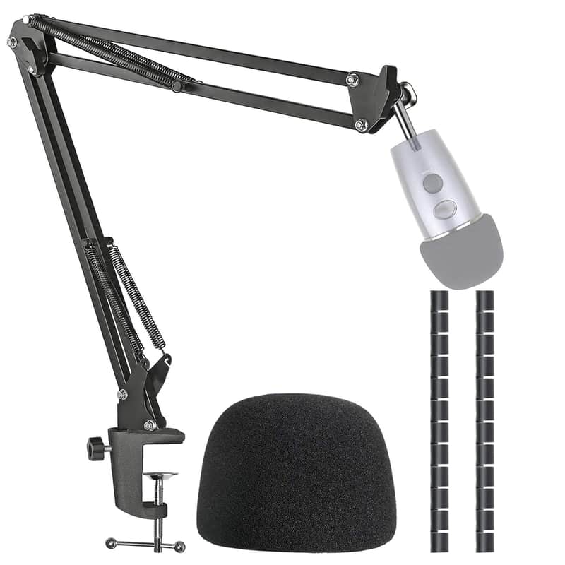 Blue Yeti Nano Mic Boom Arm Stand With Pop Filter, Compatible With Blue Yeti Nano Usb Microphone With Cable Sleeve image 1