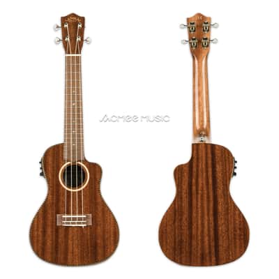 Lanikai MAS-CEC All Solid Mahogany Concert Acoustic/Electric Ukulele with Foam Case, Hercules Clamp Hanger, Capo & Strap image 2