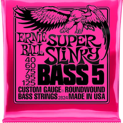 Ernie Ball 2824 Super Slinky Nickel 5-String Bass Guitar Strings, 45-125 Long Scale image 1