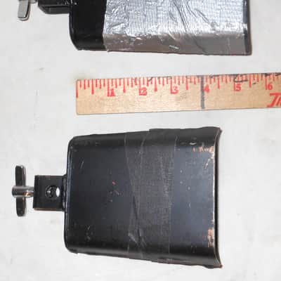 TWO Pearl "AFRO" Brand Cowbells Plus AA MEINL Chrome Cowbell Holder image 2