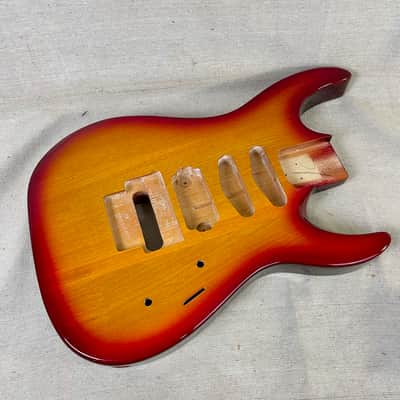 Super Stratocaster Body Cherry Sunburst Guitar HSS Floyd Rose image 4