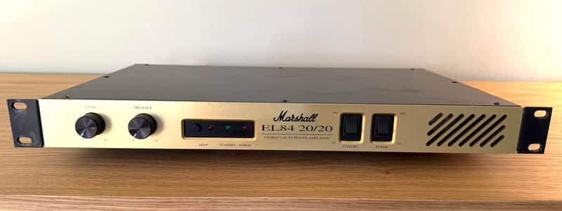 Marshall EL84 20/20 Stereo Valve Power Amplifier 1999 - Gold+Schwarz image 1