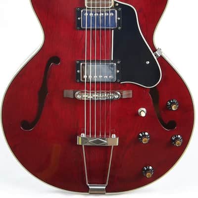 Vintage Ventura 335 Wine Red Hollowbody Electric Guitar w/ Case Motsumoku Japan image 4