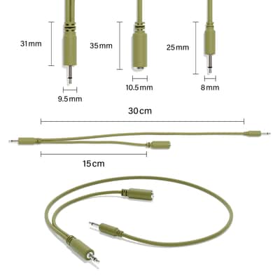 ExcelValley [6B-Pack | 10 cm - 3.94"] Hopscotch Mono Splitter Y Patch Cables TS 3.5mm 1/8" Eurorack Synth image 2