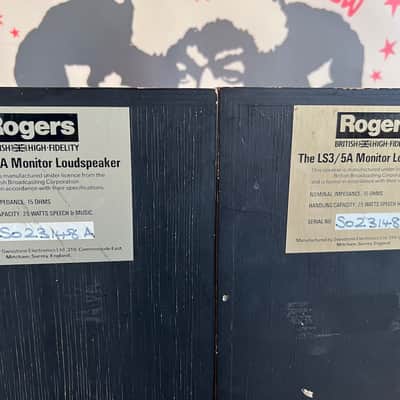 Matched Pair Vintage 1980s Rogers BBC LS3/5A 15ohm Monitor Speakers 23000 Serial image 11