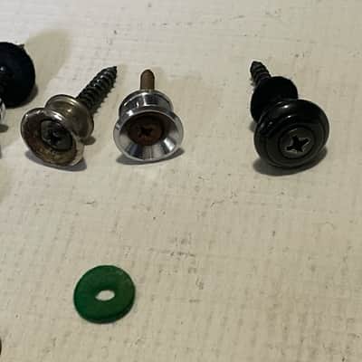 Lot of Various Brand Electric Guitar Strap Buttons Black, Chrome ++ image 5