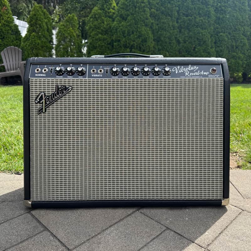 1965 Fender Vibrolux Reverb Blackface AA864 Amp Vintage - Jensen C10NS Speakers, 1966 Cabinet & Documentation image 1