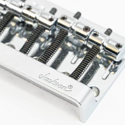 Jackson 4-String Bass Bridge Chrome 19mm Spacing with Mounting Screws image 2
