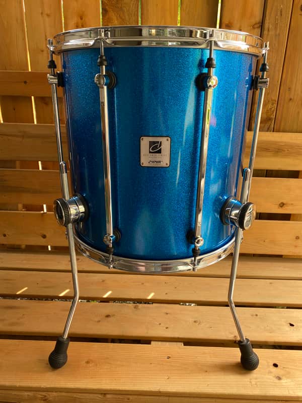 SONOR DESIGNER 16" FLOOR TOM BLUE SPARKLE LONG LUGS / MADE IN GERMANY image 1
