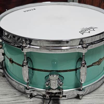 Tama TBS136S Star Series 13"x 6" Bubinga Snare in Grand Aqua Blue image 8