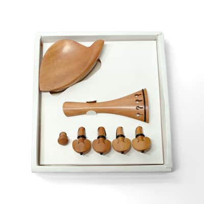 4/4 Full Size Violin Jujube Wood Fittings Set, Pegs Tailpiece Chin Rest Endpin image 3