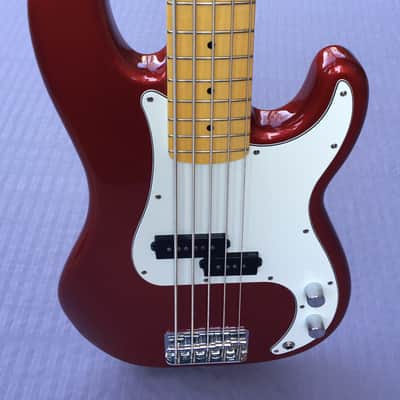 Squier Vintage Modified Precision Bass V 5 String In Candy Apple Red image 1
