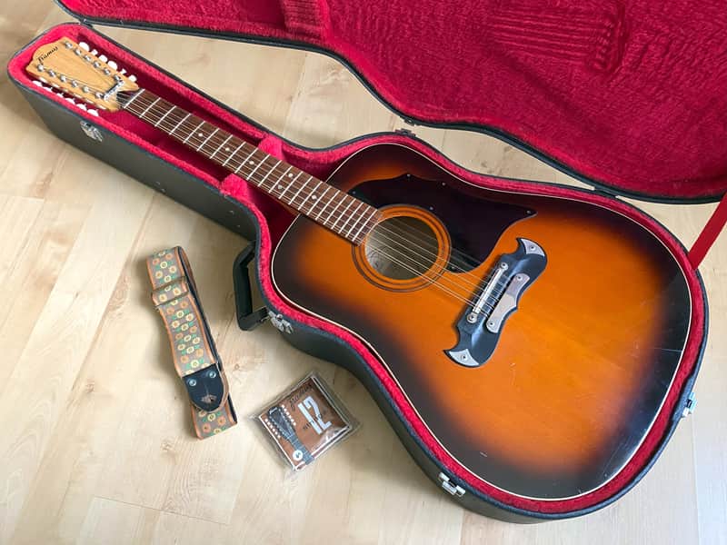 1974 Framus Texan 5/296 (061) 12-string Dreadnought Folk & Western Guitar with HSC and accessories - Very Good