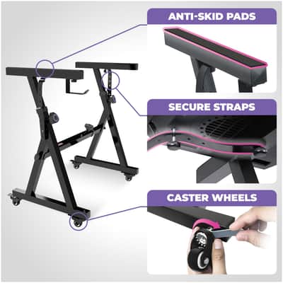 Liquid Stands Piano Keyboard Stand and Bench Set - Sturdy Keyboard Music Stand w/ Wheels and Seat image 4
