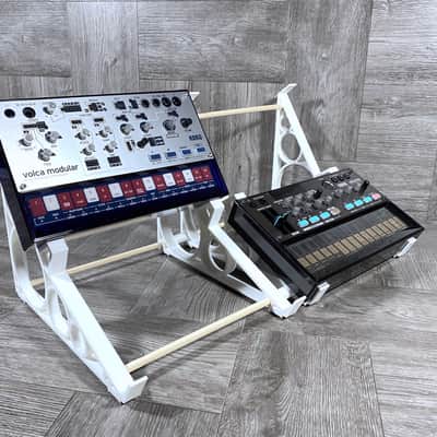 X4 Two Tier Stand for all KORG Volca Series Modules - Color WHITE - by KZcraftworks - US Seller