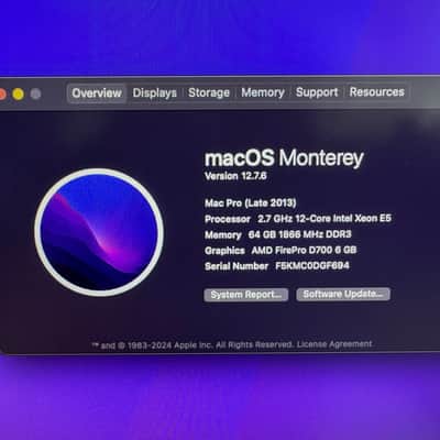 Apple Mac Pro (Late 2013)- 12-Core Intel Xeon E5-2.7 GHz -SSD 1TB - RAM 64GB - AMD FirePro D700 with 6 GB VIDEO EXCELLENT! image 3