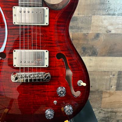PRS Hollowbody II Piezo Electric Guitar, Custom Color Fire Red Wrap, Hard Case, Free Ship, 171 image 8