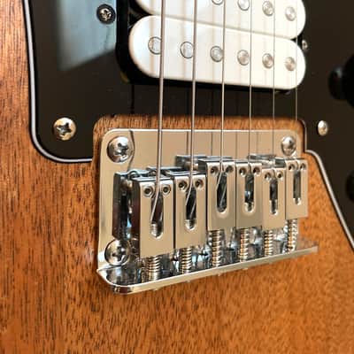 Mt. Fugi Custom offset mustang style electric guitar. Natural Mahogany, Nitro (StewMac Parts) image 13