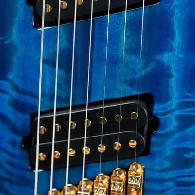 Mayones Hydra Elite VF 7 Electric Guitar - Infinite Blue 4A Curly Poplar image 13