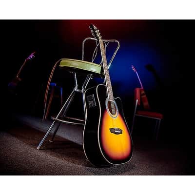 Washburn WA90CE Dreadnought Acoustic-Electric Guitar Vintage Tobacco Sunburst image 8