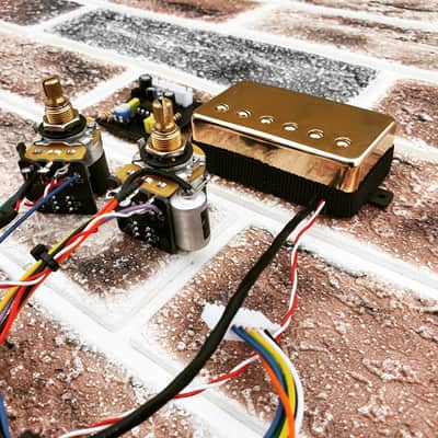 Veyz Sustainer Pickup System - Reversed Can Humbucker Design Gold Finish | Hosco Japan Push Push Potentiometer | Not A Sustainiac Stealth Pro Nor Fernandes Sustainer | image 8