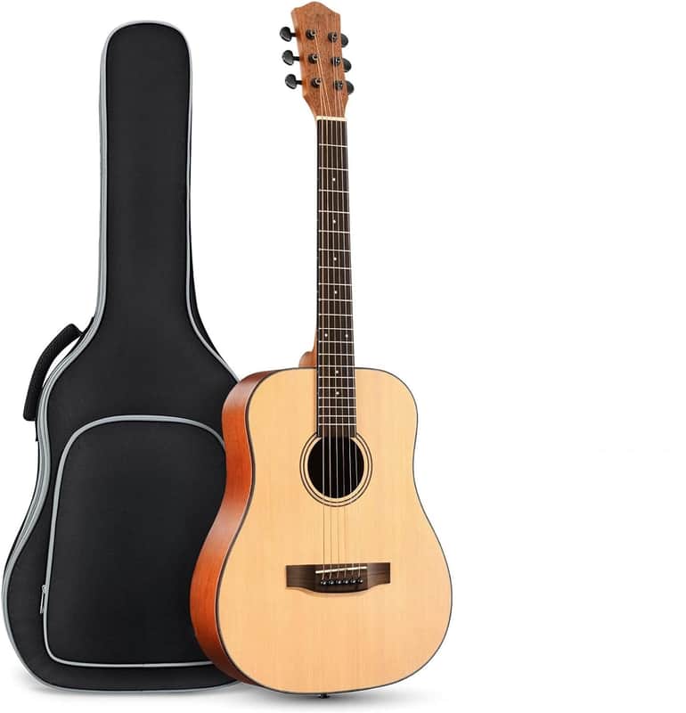 3/4 Acoustic Guitar Kit 36 Inch Dreadnought Acustica Guitarra Bundle for Beginner Adult Youth Travel With Steel String Spruce Wood Gig Bag Tuner Pickguard Right Hand image 1