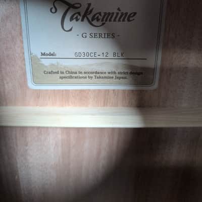 Takamine GD30CE-12 BLK G30 Series 12-String Dreadnought Cutaway Acoustic/Electric Guitar 2010s - Gloss Black image 5